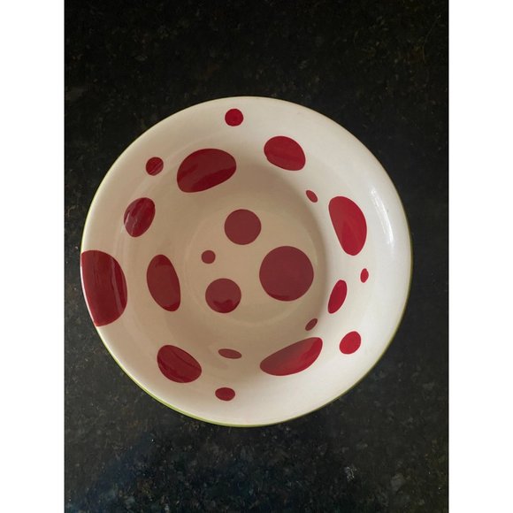 Magnolia Lane 6" Wide Polka Dot Bowl with Green, "PEACE" - Picture 6 of 8